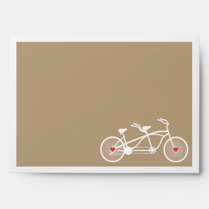 In love  Brown Bicycle Design Wedding A7 envelopes