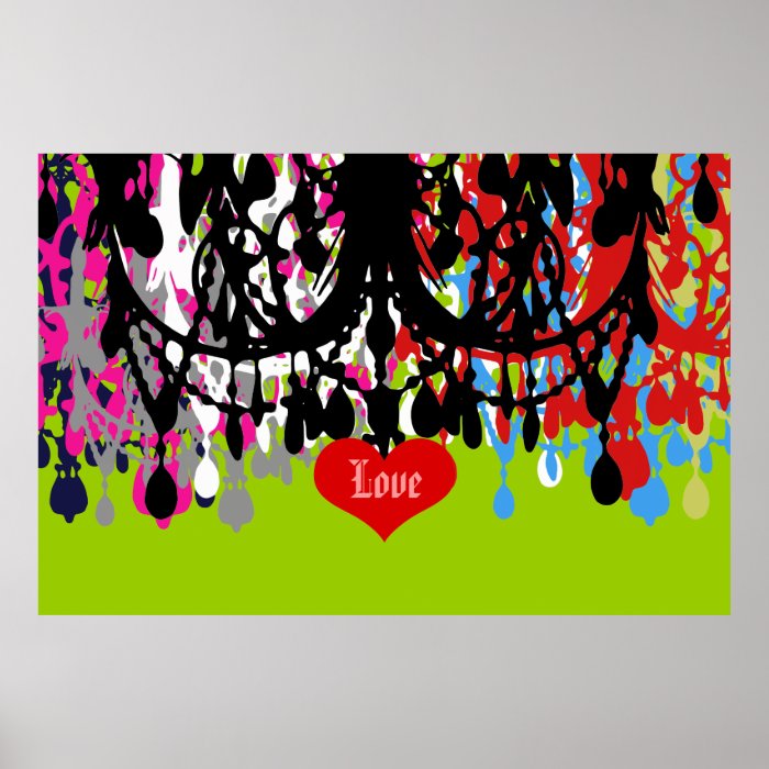 In Love Chandelier ~ 60x40 CHANGE COLOR Poster