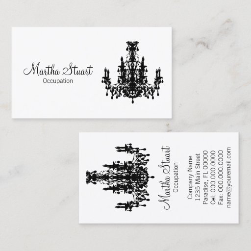 Customizable In Love Chandelier Business Card