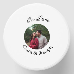 In love couple circular photo name wedding romanti mini candle favors