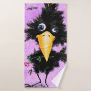In Love Crow Bath Towel Funny