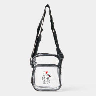In Love Cute Couple Clear Crossbody Bag