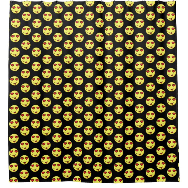 In love emoji shower curtain (Front)