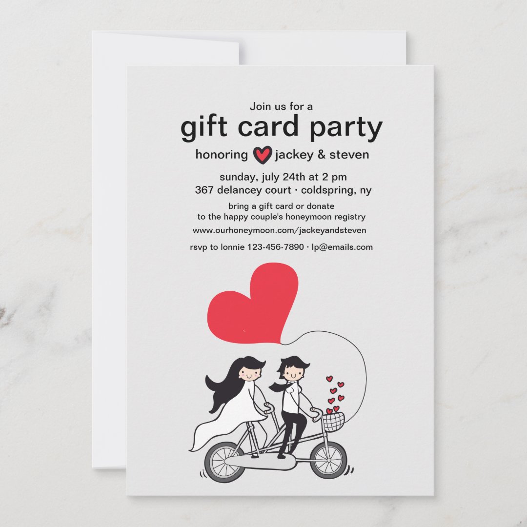 In Love Gift Card Party Invitation Zazzle