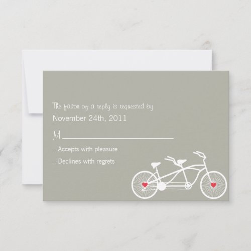 In love- Gray Bicycle Design  RSVP Cards