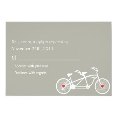 In love- Gray Bicycle Design RSVP Cards