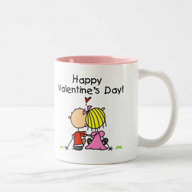 In Love Happy Valentine's Day Two-Tone Coffee Mug (Right)