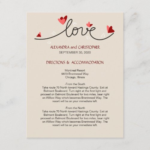 In Love Simple Elegant Text Directions Invitations