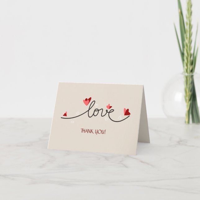 In Love Simple Elegant Text Thank You (Front)