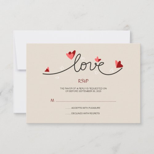 In Love Simple Elegant Text Wedding RSVP