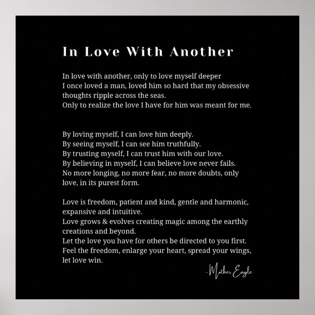 In love with another love poem poster wall art (Front)