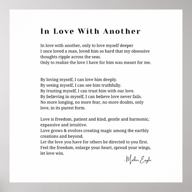 In love with another love poem poster wall art (Front)
