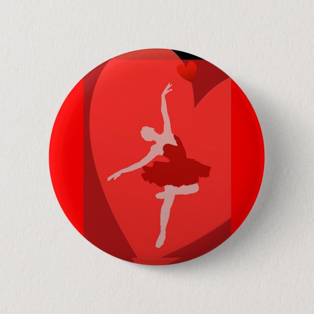 In Love With Ballet Pinback Button (Front)