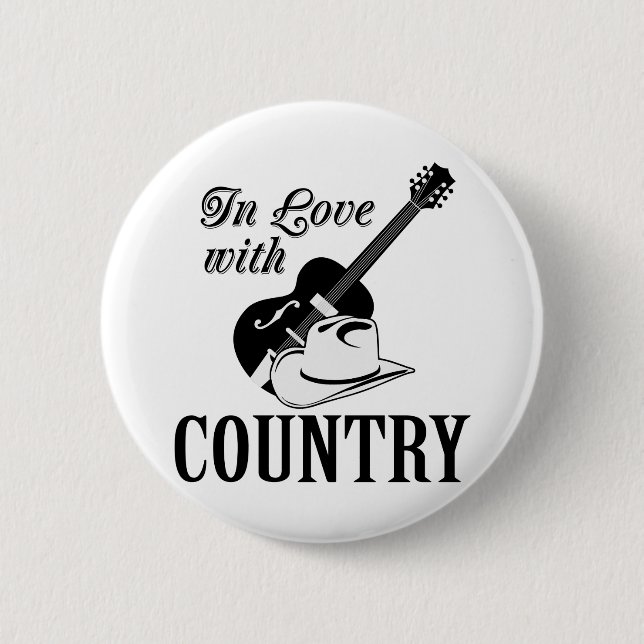 In love with country button (Front)