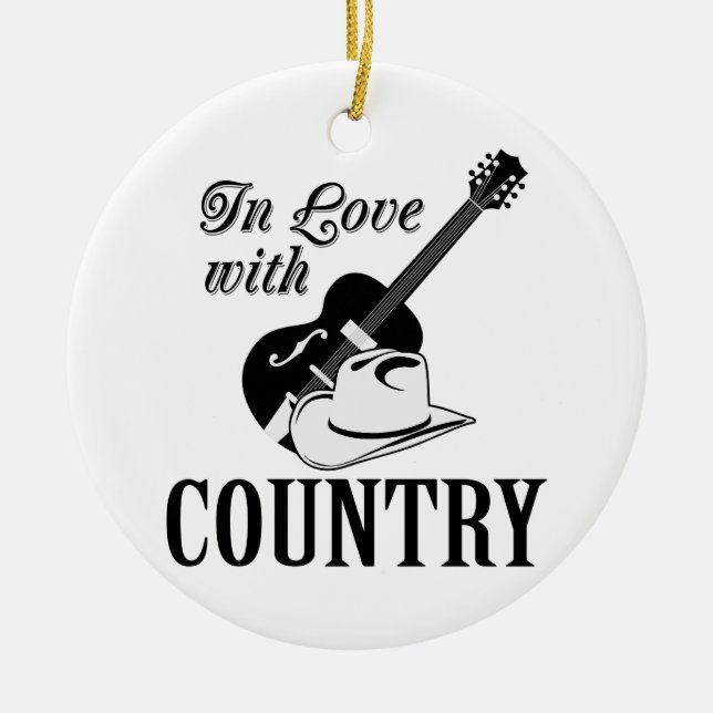 In love with country ceramic ornament (Front)