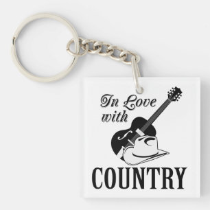 In love with country keychain