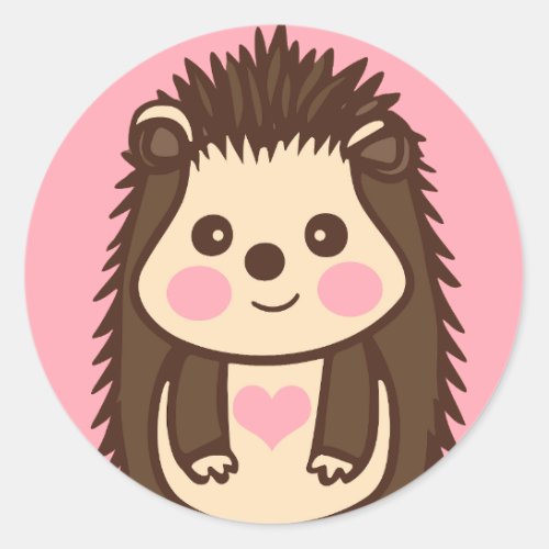 In Love with Hedgehogs Cute Hedgie Classic Round Sticker