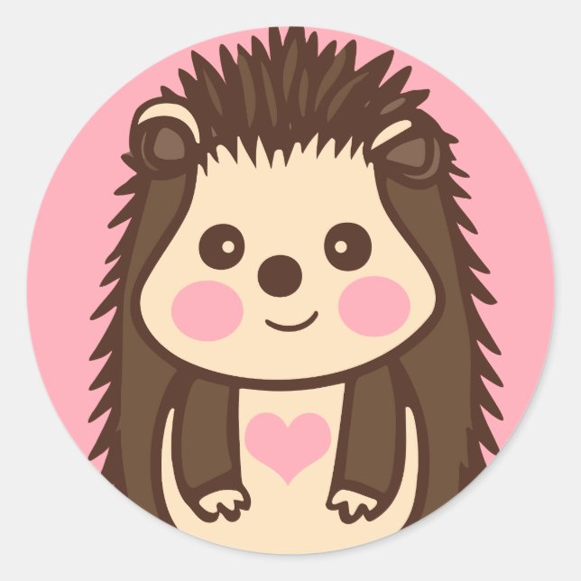 In Love with Hedgehogs Cute Hedgie Classic Round Sticker (Front)
