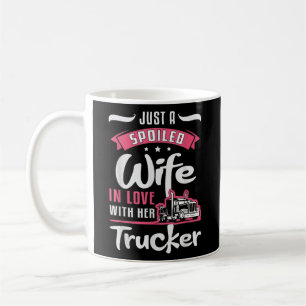 In Love With Her Trucker Proud Tracker Truck Coffee Mug