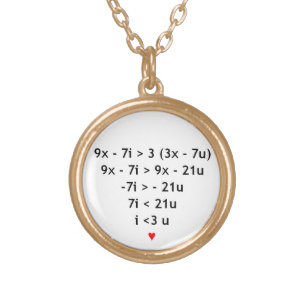 In love with math! gold plated necklace