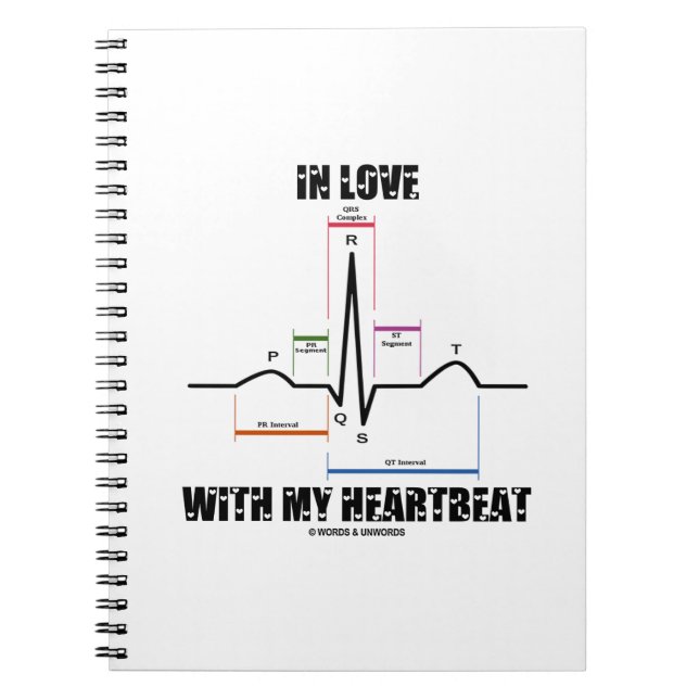 In Love With My Heartbeat (Electrocardiogram) Notebook (Front)