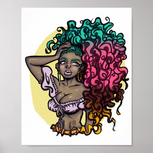 In love with my melanin and curls poster