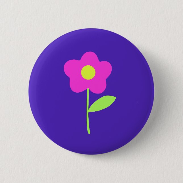 In love with pink flowers button (Front)