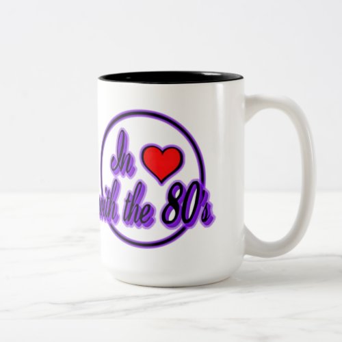 In Love With The 80s Retro Purple Logo Mug