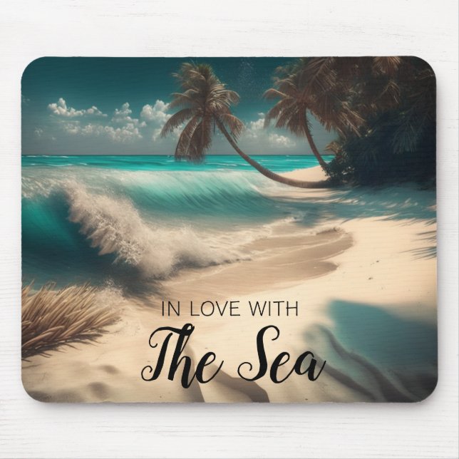 In Love with the Sea | Tropical Art Mouse Pad (Front)