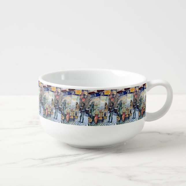 In Love with Trouble, And In Trouble with Love Soup Mug (Left)