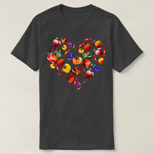 In Love With Vegetables Vegan Valentines Day Gift  T-Shirt (Design Front)