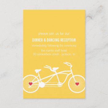 In Love- Yellow Bicycle Design Reception Cards by AllyJCat at Zazzle