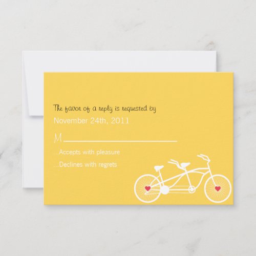 In love- Yellow Bicycle Design  RSVP Cards