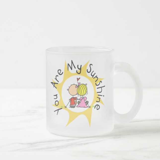 In Love You Are My Sunshine Frosted Glass Coffee Mug (Right)