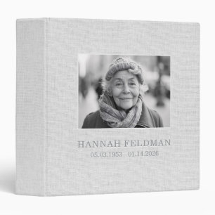 In Loving Memories Album Personalized Photo Linen 3 Ring Binder