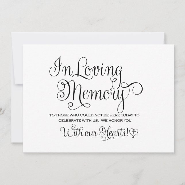 In Loving Memories Wedding Sign Invitation (Front)