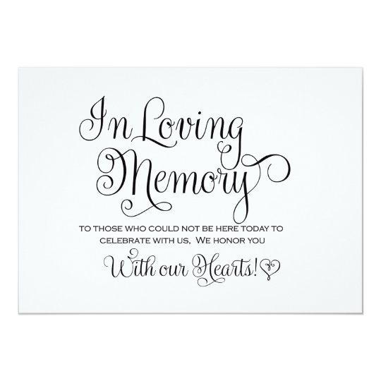 In Loving Memories Wedding Sign Invitation | Zazzle.com