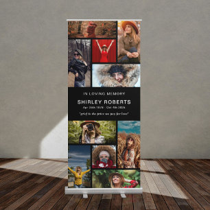 In Loving Memory 10 x Photo Collage Memorial Retractable Banner