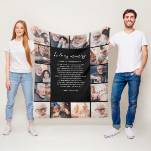 In Loving Memory 14-Photo Name & Custom Quote Fleece Blanket
