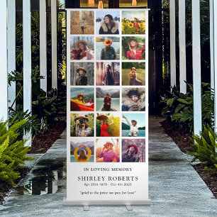 In Loving Memory 18 x Photo Collage Memorial Retractable Banner