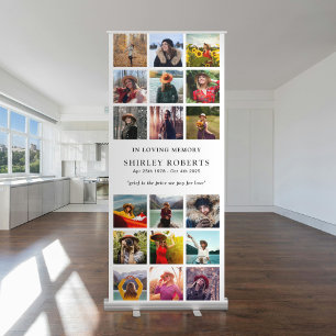 In Loving Memory 18 x Photo Collage Memorial Retractable Banner