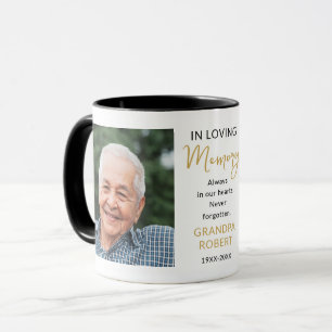 In Loving Memory 2 Photo Black And Gold Memorial Mug