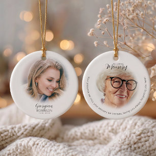 In Loving Memory 2 Photo Memorial Christmas Ornament