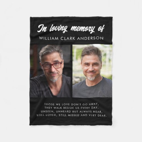 In Loving Memory 2 Photo Poem Tribute Blanket