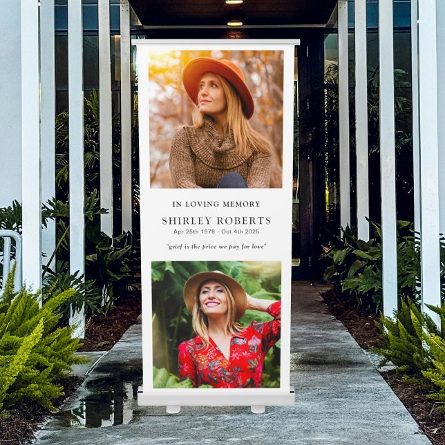 In Loving Memory 2 x Photo Collage Memorial Retractable Banner (Creator Uploaded)