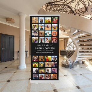 In Loving Memory 32 x Photo Collage Memorial Retractable Banner