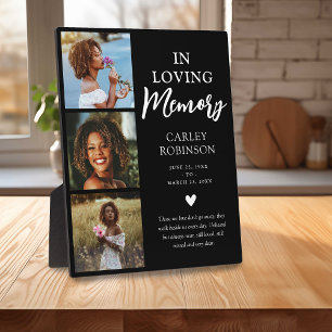 In Loving Memory 3 Photo Tribute Memorial Plaque