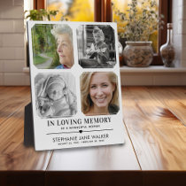 In Loving Memory | 4 Photo Collage Sympathy Plaque