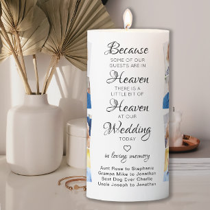 In Loving Memory 4 Photo Heaven Wedding Memorial P Pillar Candle