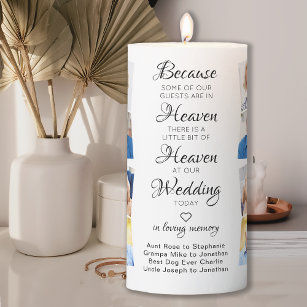 In Loving Memory 4 Photo Heaven Wedding Memorial P Pillar Candle